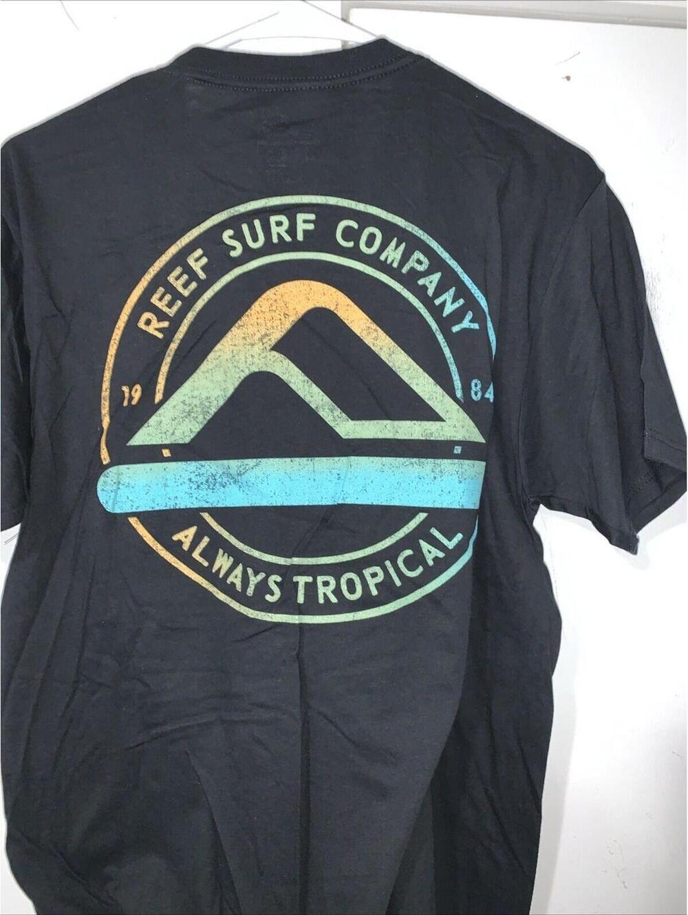 New Men’s Medium Reef Graphic Black Short Sleeve Teeshirt New